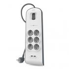 Belkin přepěťová ochrana BSV604 - 6-zásuvka, 2xUSB/2.4A, 2m 
